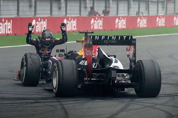 Sebastian Vettel won 4 driver&#039;s titles in a row at Red Bull, their only championships to date.