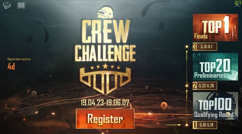 Upcoming crew challenge in PUBG Mobile