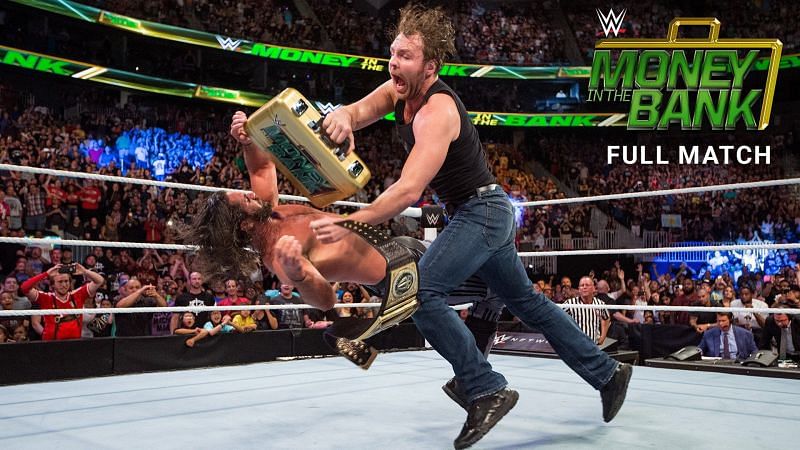 Former Shield Brothers turned enemies: Dean Ambrose gets Seth Rollins up close and personal with the MITB briefcase.