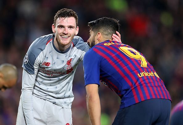 Robertson gave Barca plenty of work to do with his blistering pace down the left flank
