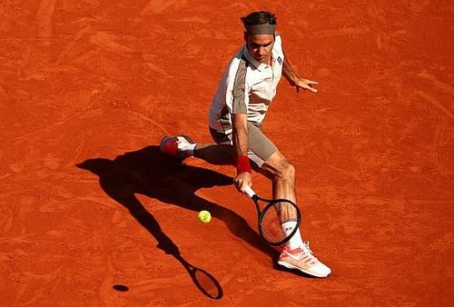 Roger Federer in action