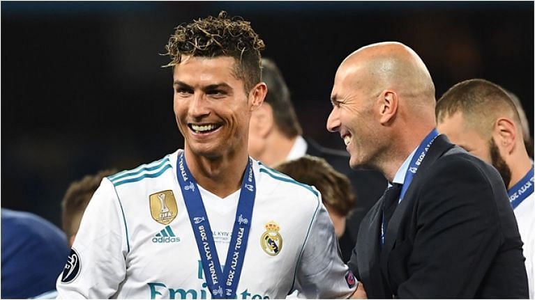 Cristiano Ronaldo with Zinedine Zidane.