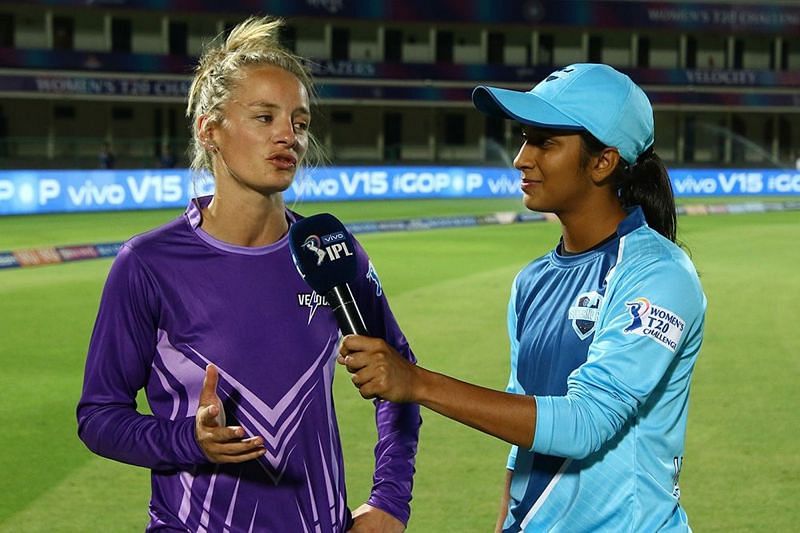 Jemimah and Wyatt having a good time after the match. Image Courtesy - IPLT20/BCCI