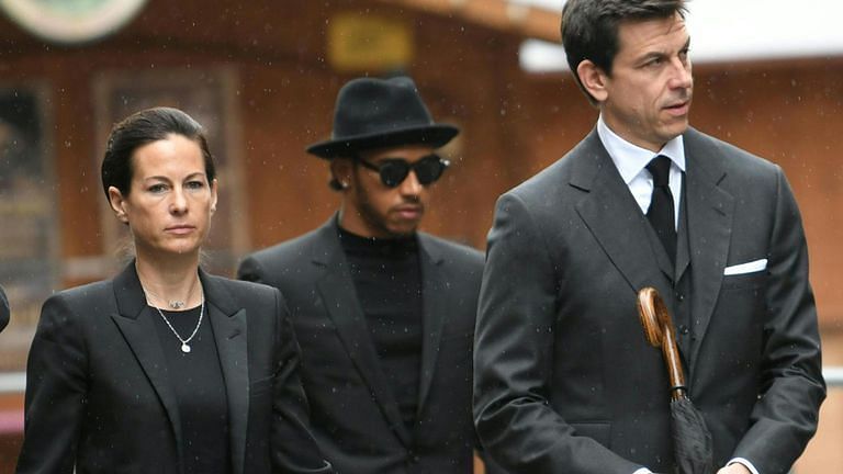 Hamilton and Wolff at Niki Lauda&#039;s funeral
