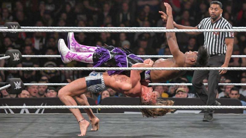 Matt Riddle hits a picture perfect bridging German suplex on Velveteen Dream at NXT Takeover.