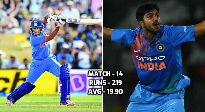 Ambati Rayudu and Vijay Shankar are having identical stats in the league phase.