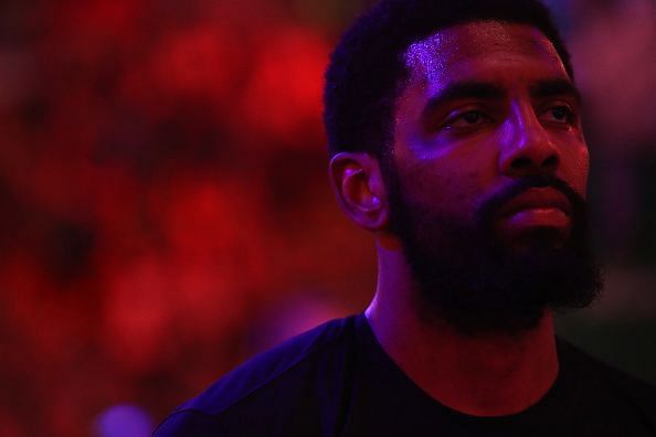 Kyrie Irving awaits tip-off for Game 2 of the Indiana Pacers v Boston Celtics series