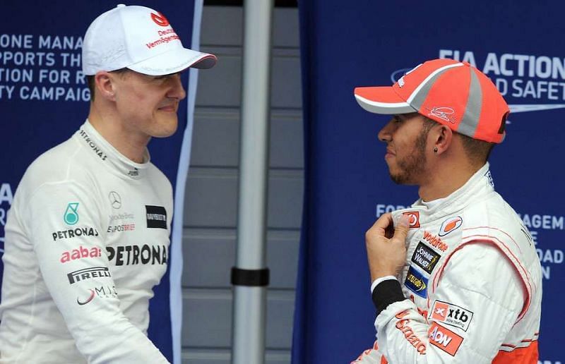 Both Lewis and Schumacher competed against each other in 3 seasons