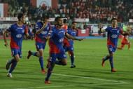 Rahul Bheke after scoring the winner for Bengaluru FC in the ISL final