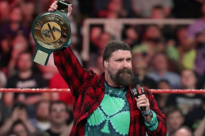 Mick Foley with the 24/7 title