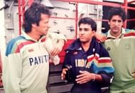 Sanjay, with his idol Imran Khan, during the 1992 World cup