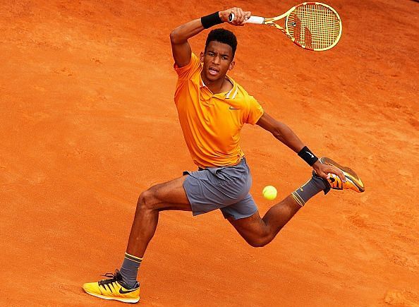 Felix Auger Aliassime in action