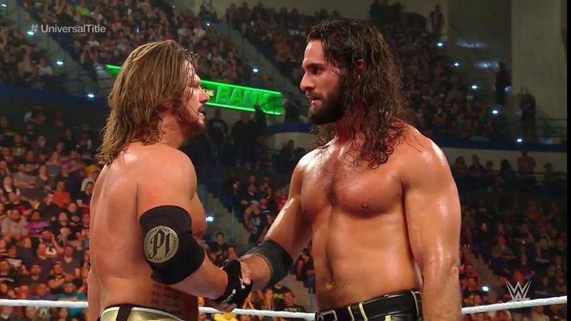 AJ Styles and Seth Rollins show each other respect.