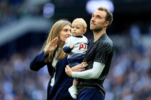 Christian Eriksen with his family