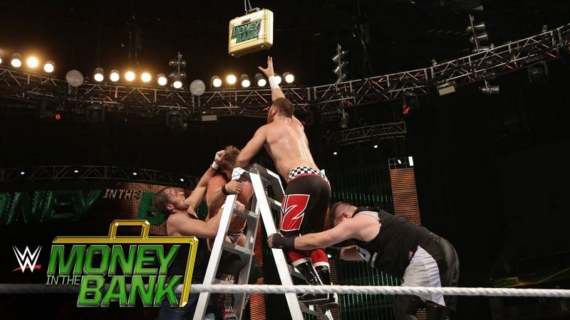 Superstars vie for a guaranteed title match contract in the Money in the Bank Ladder match.