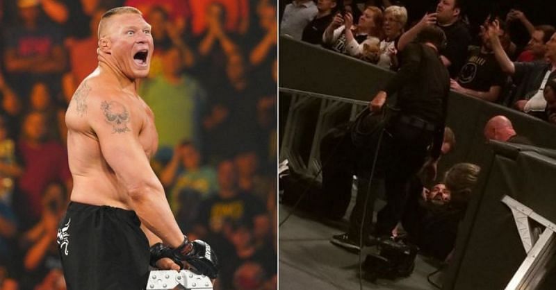 Brock Lesnar&#039;s carelessness took out a WWE cameraman