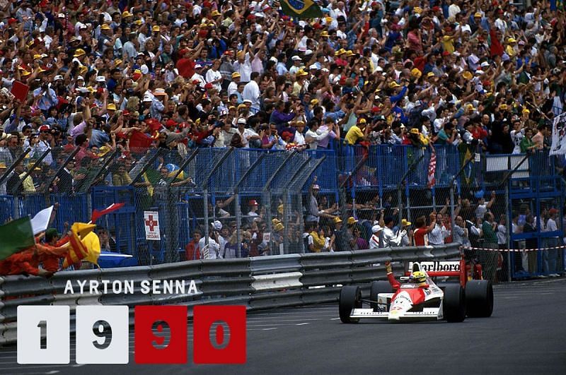 Senna won from pole again for the second straight year