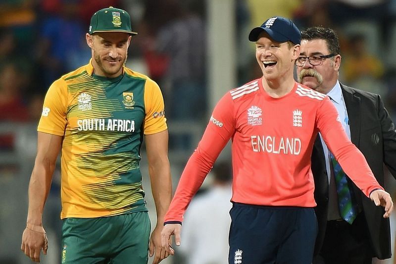 Faf du Plessis and Eoin Morgan will aim to clinch first points in the tournament opener.