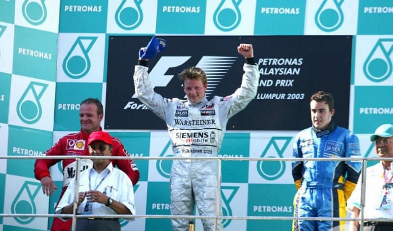 Kimi was able to snatch his first win at Sepang