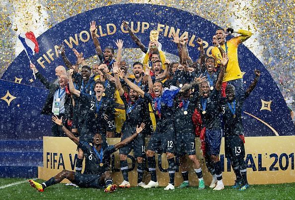 France celebrate their World Cup win.