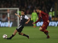 Dybala in action during Juventus' recent defeat by Roma in Serie A