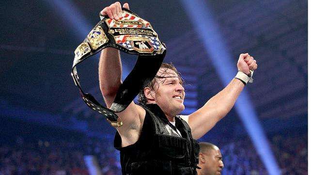 Dean Ambrose holding the United States Championship