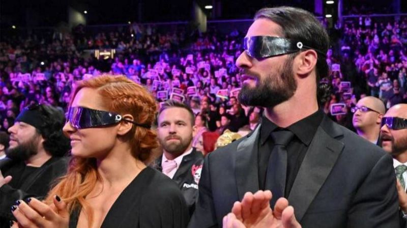 Becky Lynch and Seth Rollins at WWE Hall of Fame earlier this year