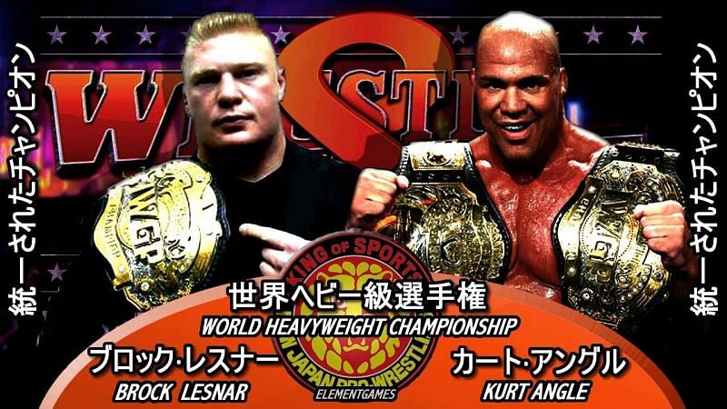 Angle faced his old foe Brock Lesnar for the IWGP Heavyweight Championship after leaving the WWE.