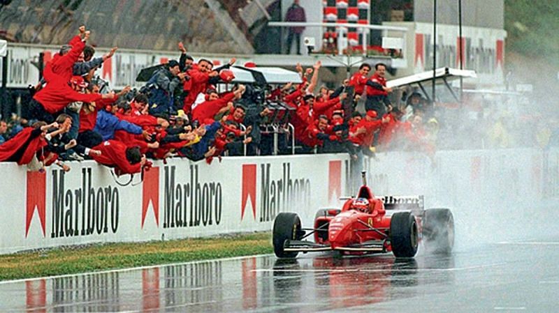 Those were the simpler times if it rained, Schumacher won more often than not