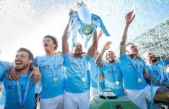 Manchester City players mocked Liverpool fans after their second successive Premier League title