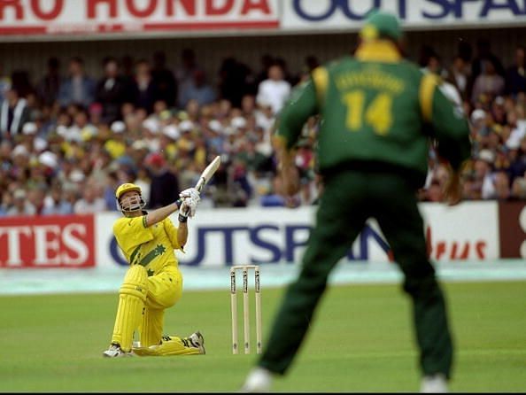 Skipper Steve Waugh&#039;s superb century, albeit fortuitous, clinched this vital encounter for Australia