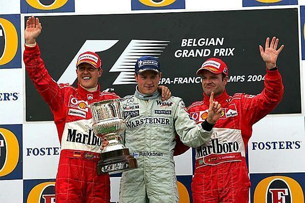 Driving through the field Kimi was to beat many of his compatriots to notch a memorable win at Spa