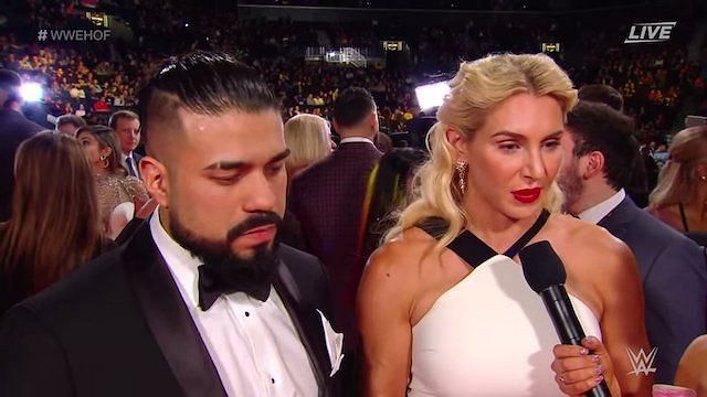 Charlotte Flair pictured along with WWE Superstar Andrade