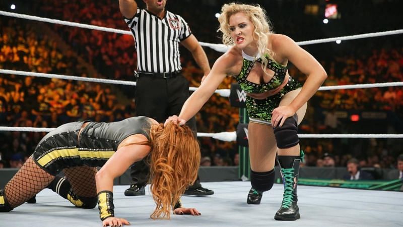 Lacey Evans and Becky Lynch in action