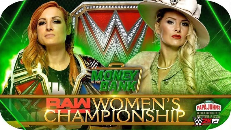 Becky Lynch defends against Lacey Evans in one of her two bouts at Money in the Bank