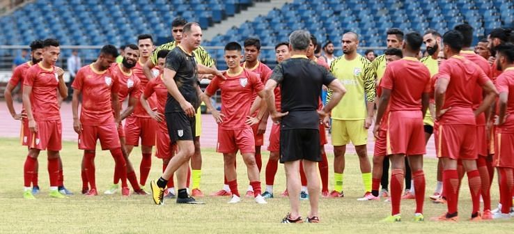 Igor Stimac with the Indian national football team in New Delhi on Tuesday