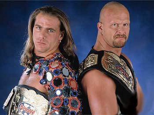 stone cold and shawn michaels tag team champions