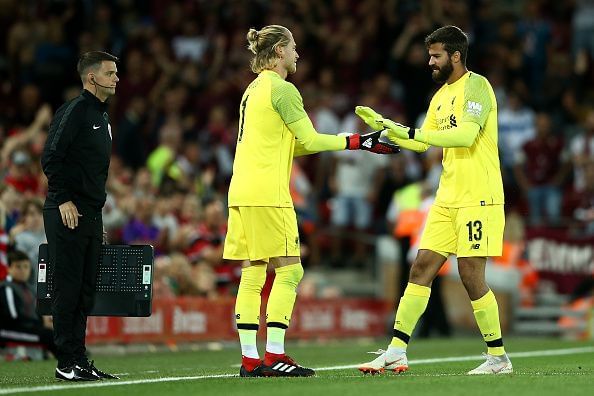 Karius during a pre-season friendly against Torino, prior to his loan move to Besiktas this term