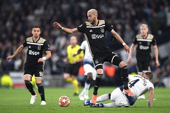 Ajax&#039;s Hakim Ziyech won 6 of his 6 attempted tackles against Spurs
