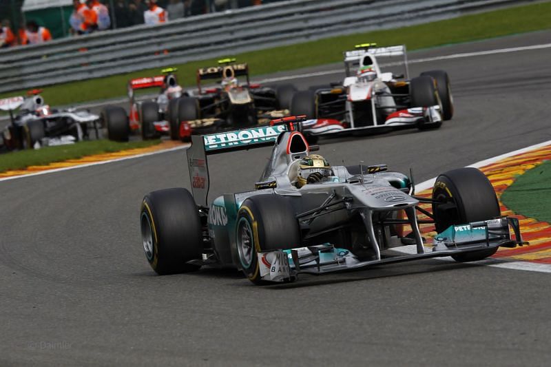 Schumacher Scythed his way through the field and beat Rosberg on his way to a great result