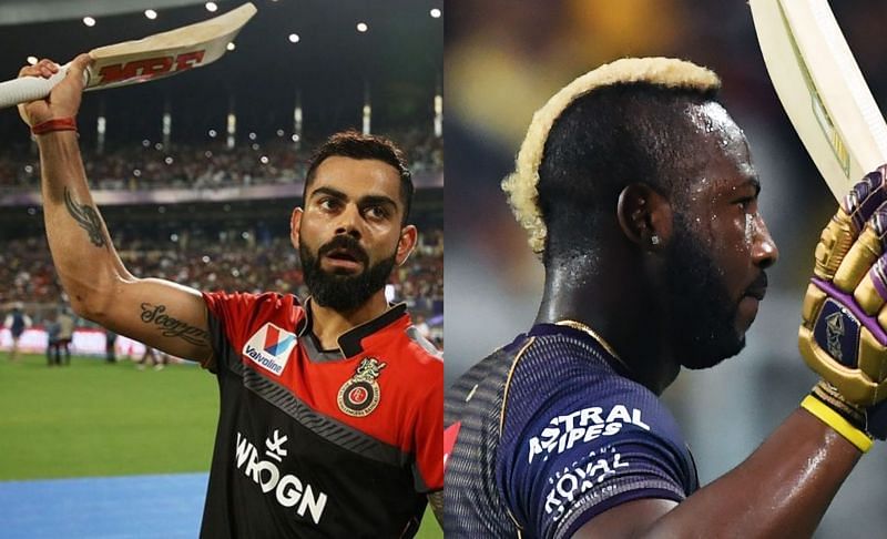 Virat Kohli and Andre Russell (Picture courtesy: iplt20.com/BCCI)