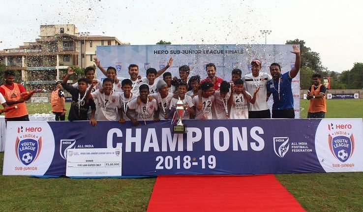 RYFC players are overjoyed after their Sub Junior League victory over Bengaluru FC