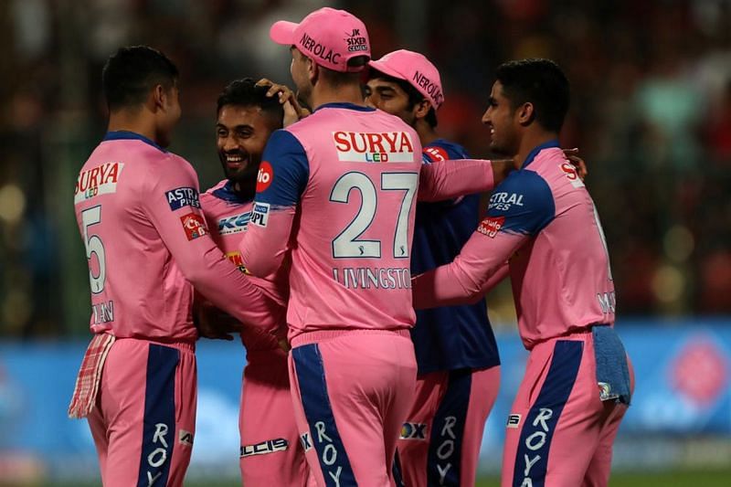 Shreyas Gopal celebrating his hattrick in today&#039;s match. Image Courtesy - IPLT20/BCCI