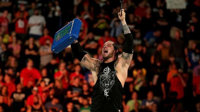 Baron Corbin winning the 2017 Money in the Bank ladder match