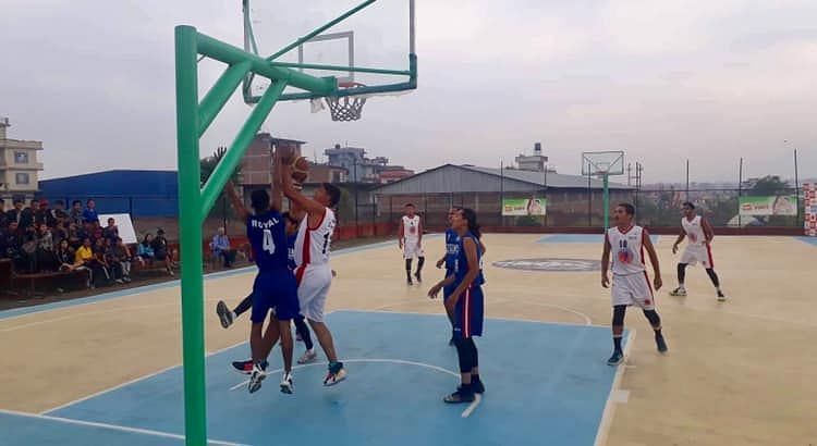 Action from the Times International Club vs Royal Basketball Club match