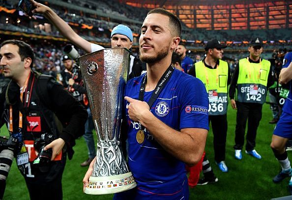Eden Hazard leads Chelsea to the trophy win.