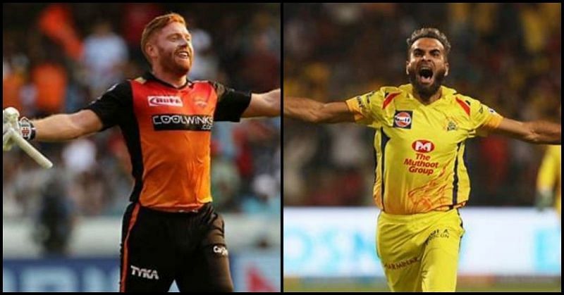 Jonny Bairstow and Imran Tahir (Image courtesy - BCCI/iplt20.com)