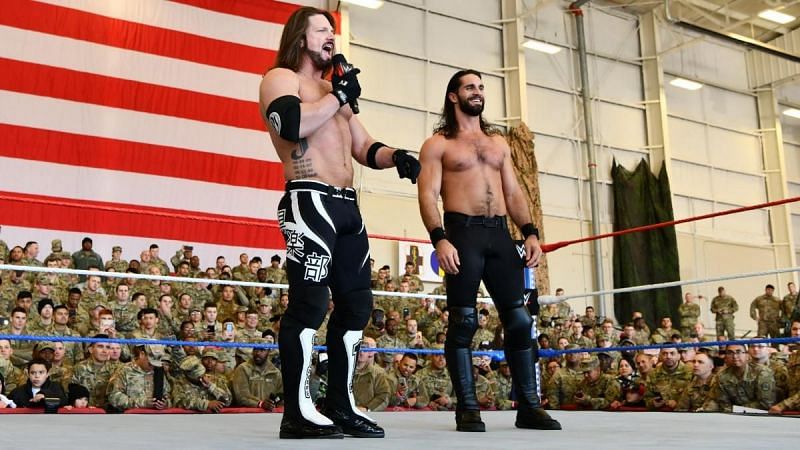 AJ Styles and Seth Rollins