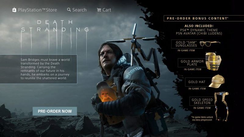 Death Stranding pre-order page