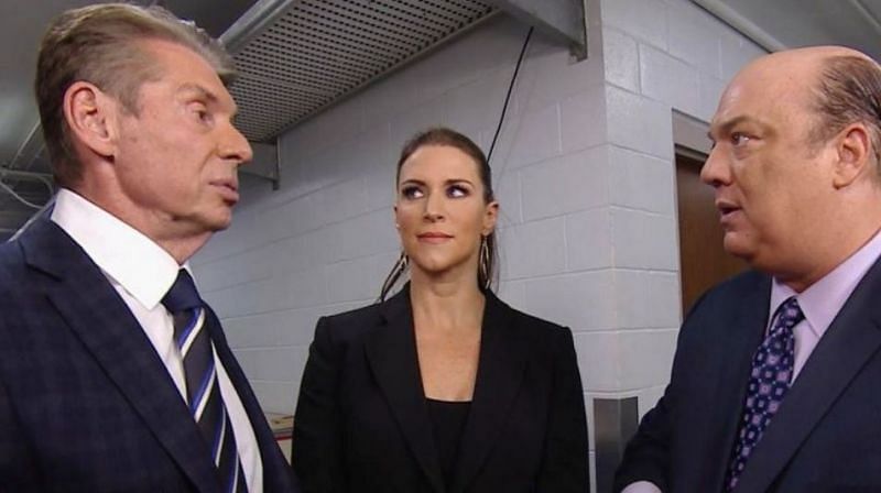 Vince McMahon, Stephanie McMahon and Paul Heyman